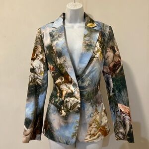 $595 CARLLISLE COLLECTION Boucher Rocco Vignettes Art Print Single Breasted 6